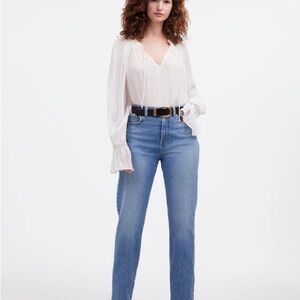 Madewell High-Rise Straight Jeans in Light Blue Wash